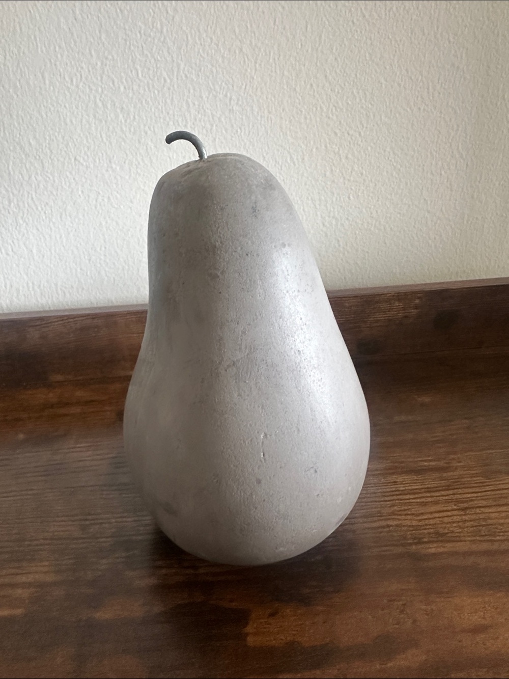 Neutral Gray Decorative Cement Pear Sculpture - Home Art Accent